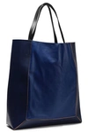 MARNI MARNI WOMAN GLOSSED AND SMOOTH-LEATHER TOTE ROYAL BLUE,3074457345621237260