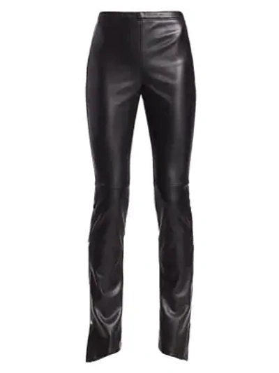 Alexander Wang T Faux Leather Trousers In Black