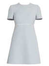 MIU MIU Faux Pearl-Embellished Tricotine Cotton Dress