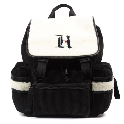 Tommy Hilfiger Lewis Hamilton Black Velvet Backpack With Sherpa Panels |  ModeSens