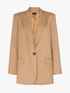 Nili Lotan Diane Longline Wool-blend Blazer In Brown