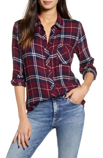 Rails Hunter Plaid Shirt In Currant Navy Ivory