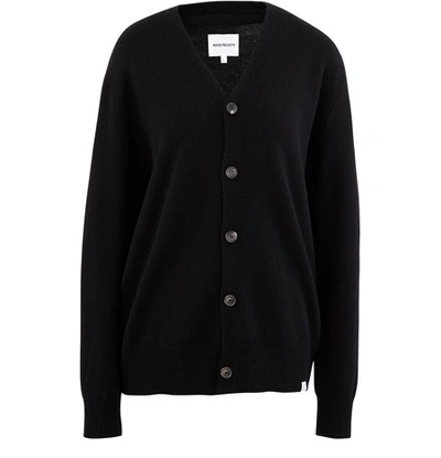 Norse Projects Adam Wool Cardigan In Black