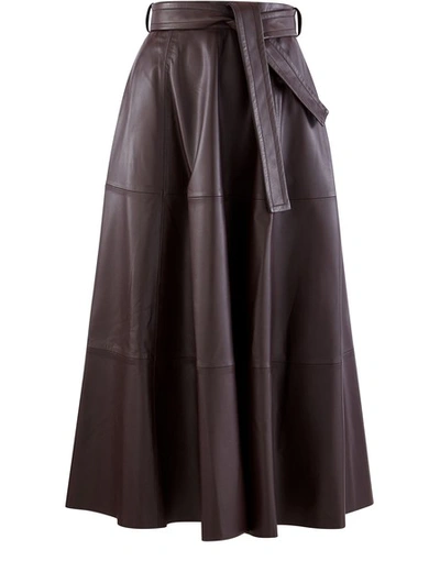 Zimmermann Resistance Leather Skirt In Mahogany In Brown