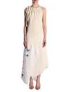 JW ANDERSON JW ANDERSON BIRDS EMBROIDERED ASYMMETRIC DRESS