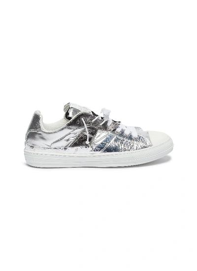 Maison Margiela 'evolution' Patchwork Sneakers In Silver