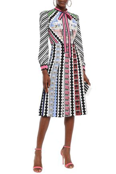 Mary Katrantzou Woman Pussy-bow Pleated Printed Crepe De Chine Dress Multicolor