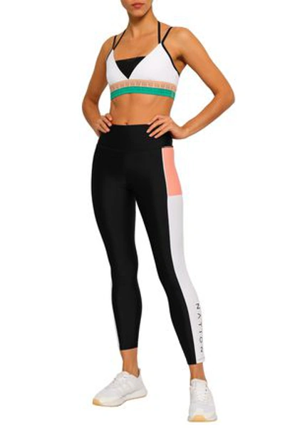 P.e Nation Cropped Color-block Stretch Leggings In White