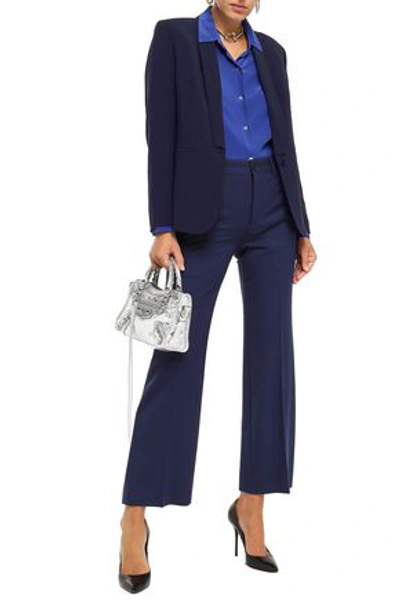 Balenciaga Woman Wool-blend Twill Flared Pants Indigo In Blue