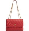 Tory Burch Kira Chevron Leather Crossbody Bag - Red In Red Apple