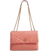 Tory Burch Kira Chevron Leather Crossbody Bag - Pink In Toasted Pecan