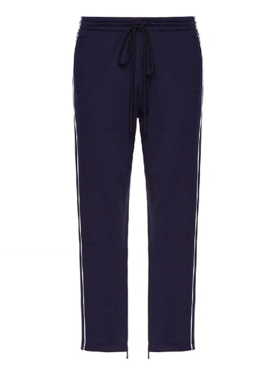 Valentino Drawstring Trousers Blue In Black