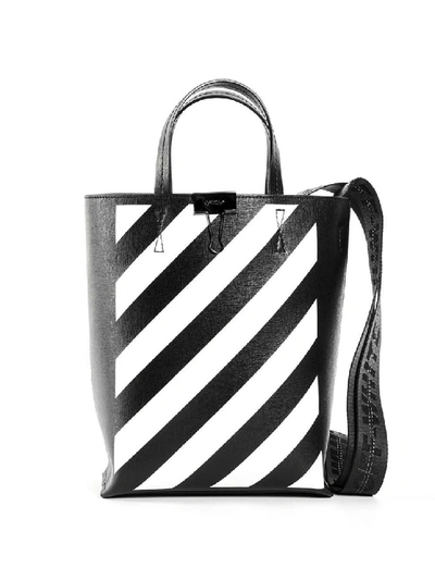 Off-white Black & White Women's Black & White Diagonal Stripe Tote Bag