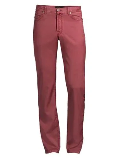 Kiton Straight-leg Wool Jeans In Pink