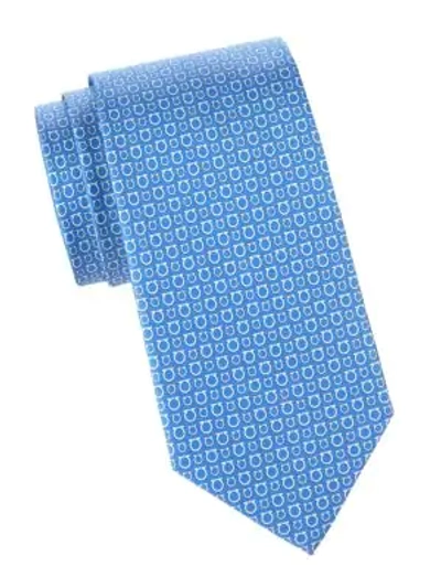Ferragamo Men's Mixed Size Gancini Silk Tie In Royal Blue