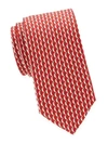 Ferragamo Men's Crescent Moon Silk Tie In Red