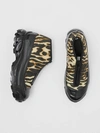 BURBERRY Leopard Print Nylon and Suede Arthur Sneakers