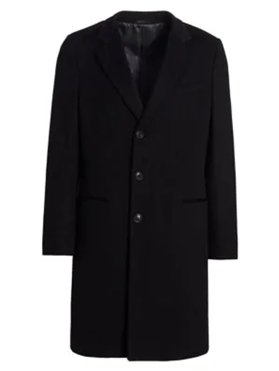 Giorgio Armani Wool & Cashmere Top Coat In Navy