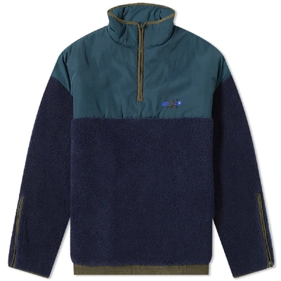 Ader Error Oversized Half Zip Fleece In Blue