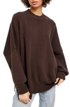 Free People Easy Street 오버사이즈 스웨터 In Chocolate