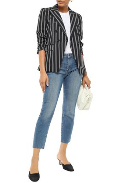 L Agence Faded High-rise Slim-leg Jeans In Mid Denim