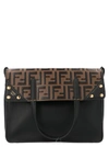 FENDI FENDI LOGO EMBOSSED FLIP SHOULDER BAG