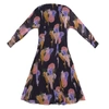 TOMCSANYI Margit Gloomy Flower Print Open Back Tie Midi Dress