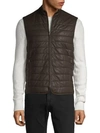 LORO PIANA Full-Zip Leather Puffer Vest