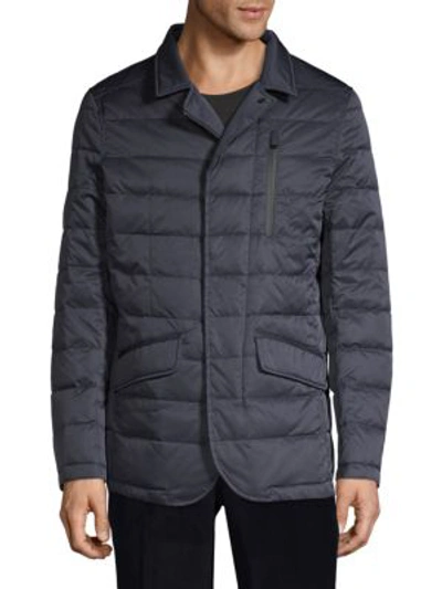Saks Fifth Avenue Quilted Down Jacket In Navy