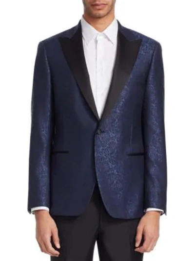 Saks Fifth Avenue Collection By Samuelsohn Paisley Dinner Jacket In Blue