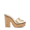 JIMMY CHOO DEEDEE 125 Light Gold Metallic Croc-Embossed Leather Wedge Sandals,DEEDEE125MIJ