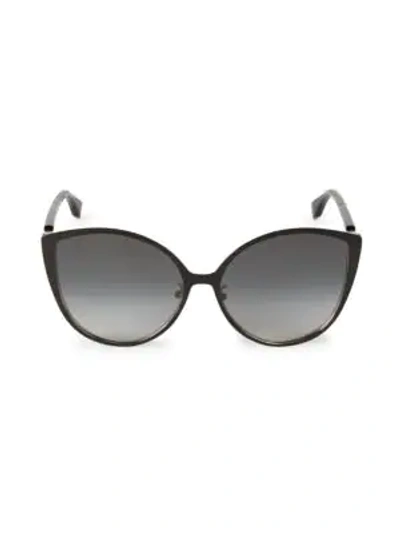 Fendi 60mm Round Sunglasses In Black