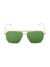 Bottega Veneta 60mm Trapezoid Sunglasses In Gold