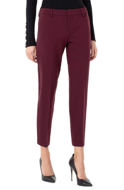 Liverpool Kelsey Knit Trousers In Cocoa Burgundy