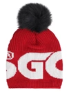 GCDS KNITTED WOOL BEANIE WITH POM PON,11114463