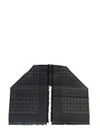 Tory Burch Jacquard Silk-wool Motif Scarf In Nero