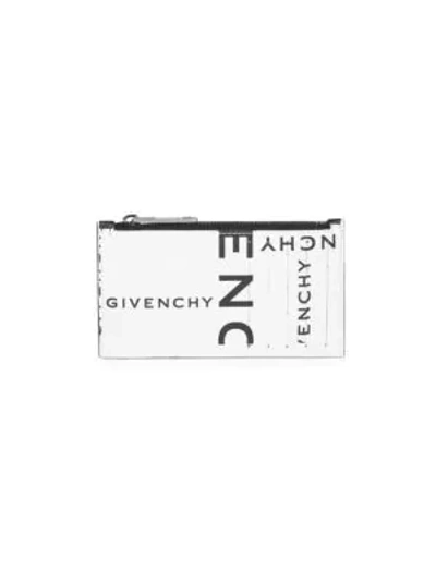 Givenchy Leather Zip Card Case In Black White