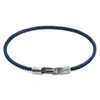 ANCHOR & CREW NAVY BLUE TALBOT SILVER & ROPE BRACELET