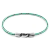 ANCHOR & CREW GREEN DASH TALBOT SILVER & ROPE BRACELET (CHARITY BRACELET ONE TREE PLANTED)