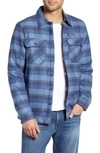 Patagonia 'fjord' Flannel Shirt Jacket In Observer Wooly Blue