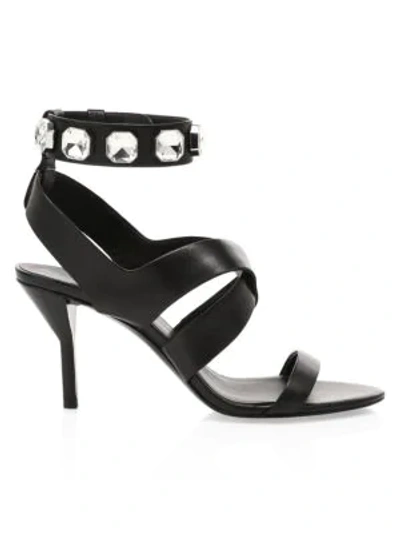 3.1 Phillip Lim / フィリップ リム Kiddie Jewelled Leather Sandals In Black