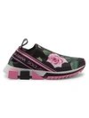 DOLCE & GABBANA Sorrento Rose-Print Knit Sneakers