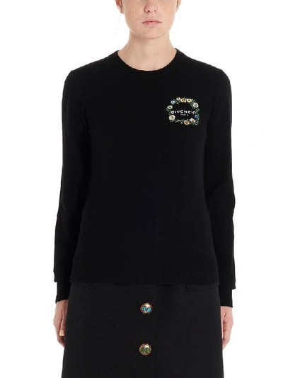 Givenchy Embroidered Wool Sweater In Black