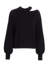 AKRIS PUNTO Asymmetric Cutout Knit Wool & Cashmere Sweater