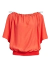 Artica Arbox Off-the-shoulder Drawcord Top In Hot Coral