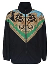 Versace Barocco Print Track Jacket In Verde-azzurro