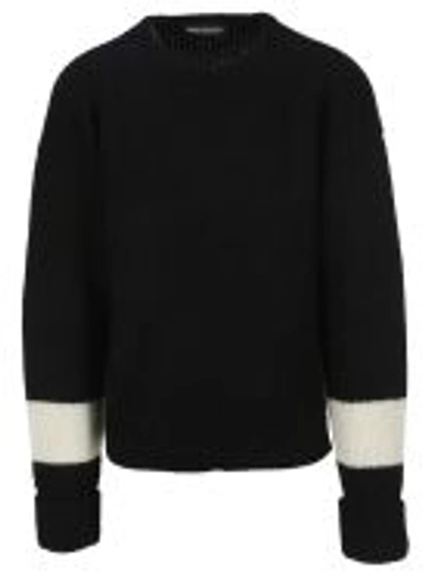Neil Barrett Stripe Knit Sweater In Black