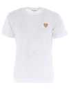 Comme Des Garçons Play Heart Logo-print Cotton-jersey T-shirt In Bianco
