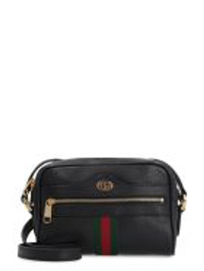 Gucci Ophidia Leather Crossbody Bag In Black