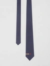 BURBERRY 经典剪裁标志性条纹拼专属标识图案丝质领带